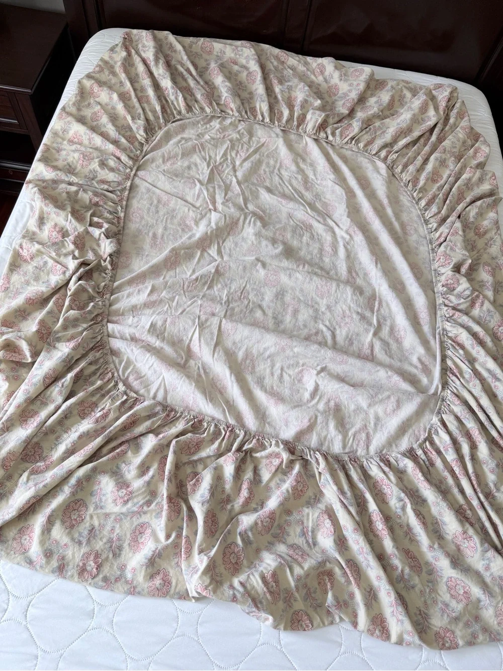 Chaps Ralph Lauren Welbourne Sheet Set Queen Size Red Ivory Blue